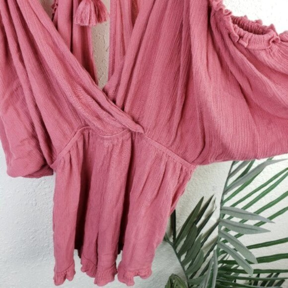 Bundle 2 TOPSHOP Boho Rompers Floral Print Ruffle Off Shoulder size S - Picture 14 of 16